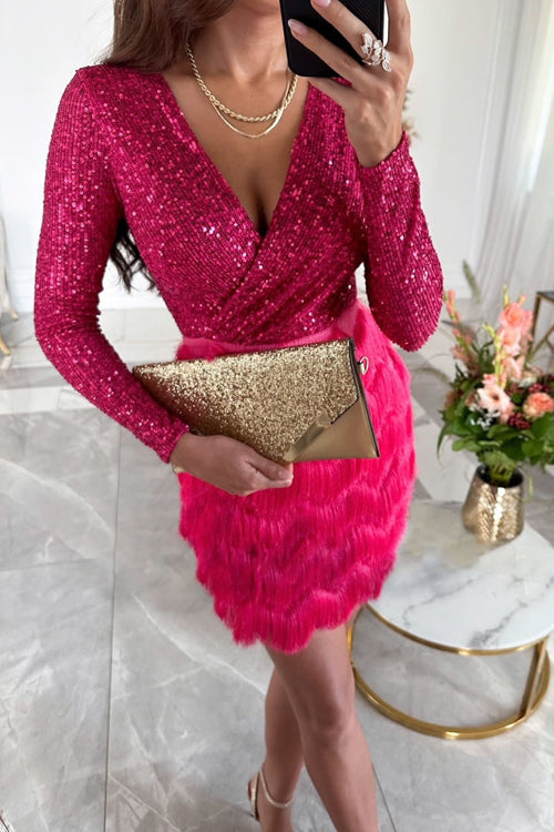 Fontaine™ | Ginger – Robe de cocktail envoûtante à sequins et franges