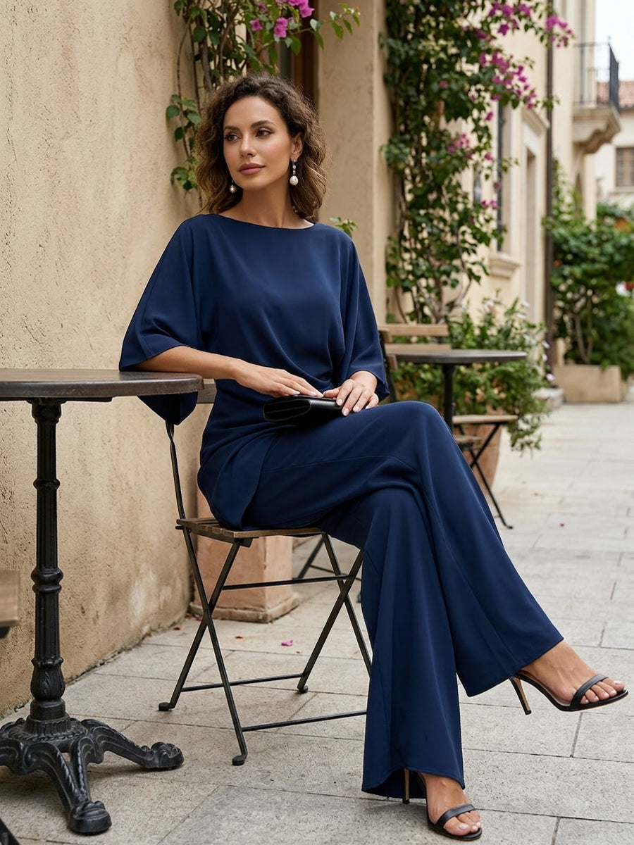 Gabriela | Ensemble Blouse Drapée & Pantalon Ample