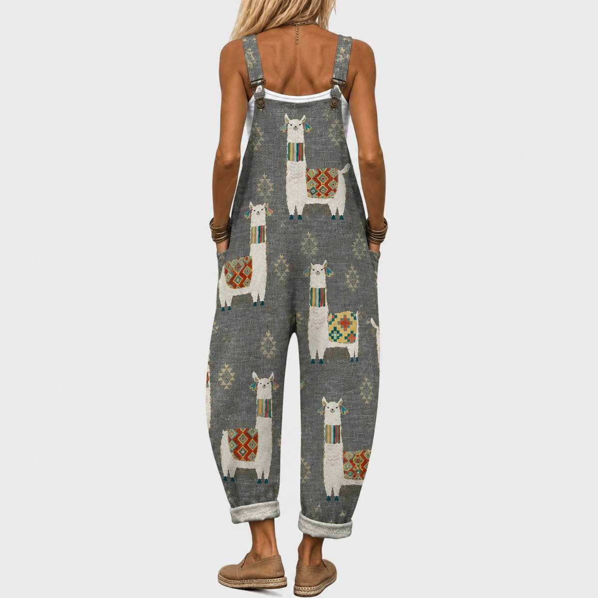 Fontaine™ | Maïwenn – Salopette à imprimé lamas bohèmes