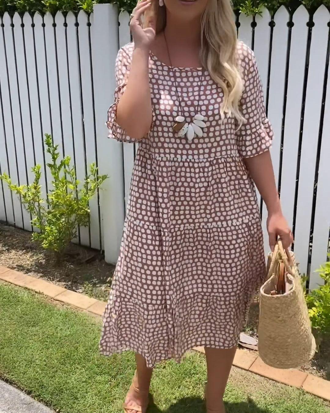 Fontaine™ | Nicola – Robe midi à manches courtes