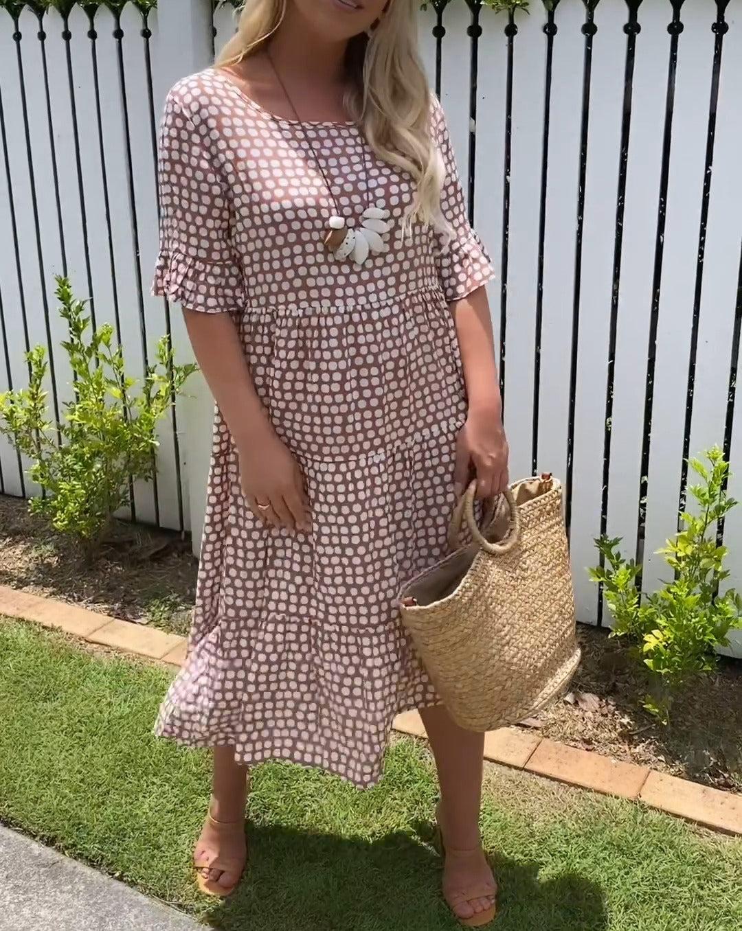 Fontaine™ | Nicola – Robe midi à manches courtes