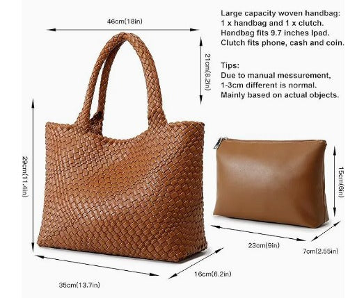 Fontaine™ | Lana – Cabas en cuir tressé à la main