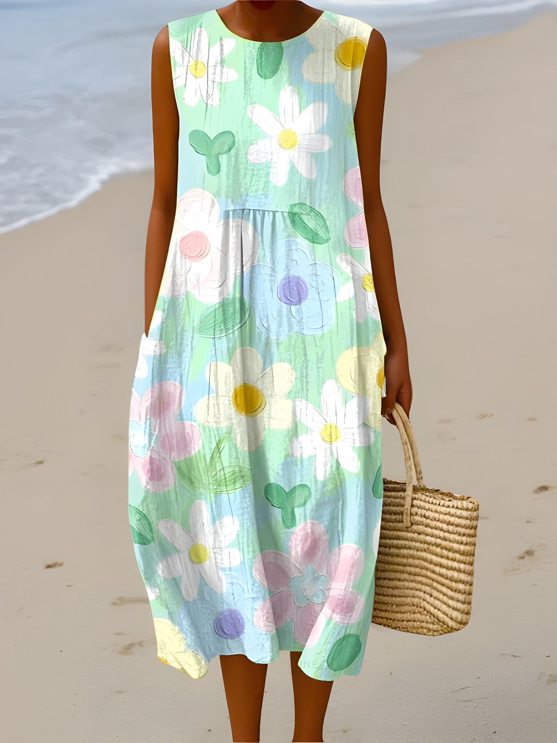 Erin™ Pastel Blossom Midi Dress