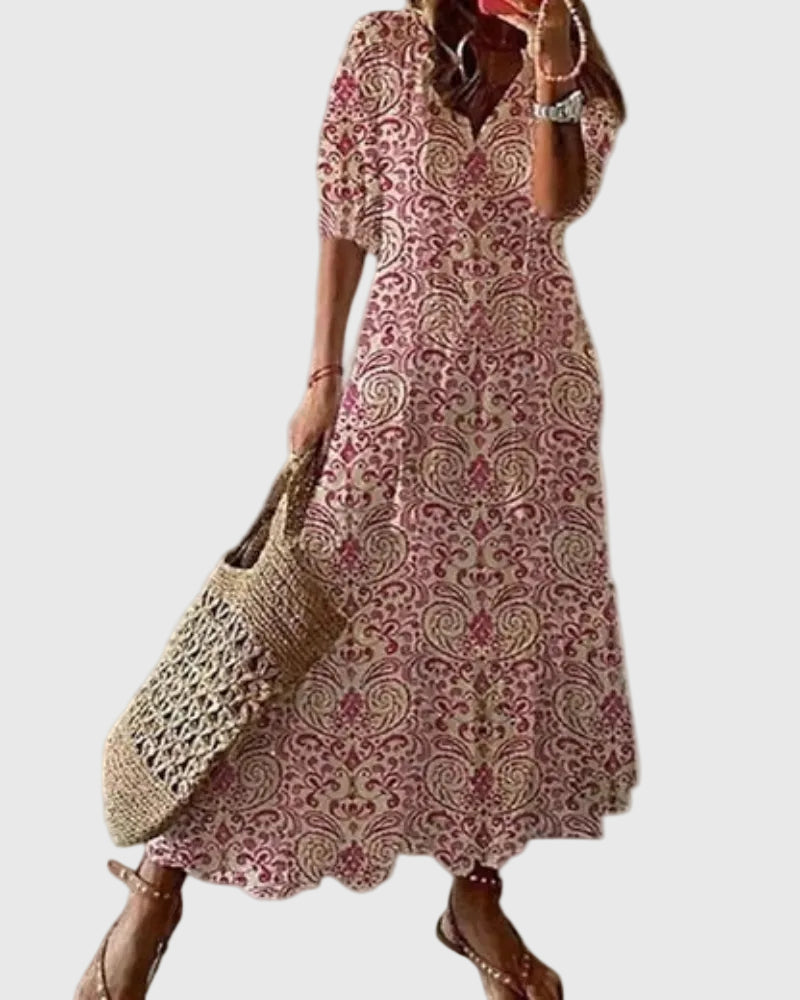 Fontaine™ | Amalia – Robe maxi d'été vintage boho