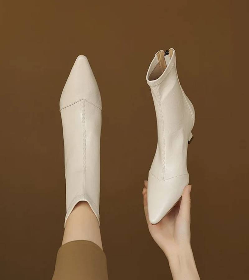 FONTAINE | Bottines en cuir à talon élégant