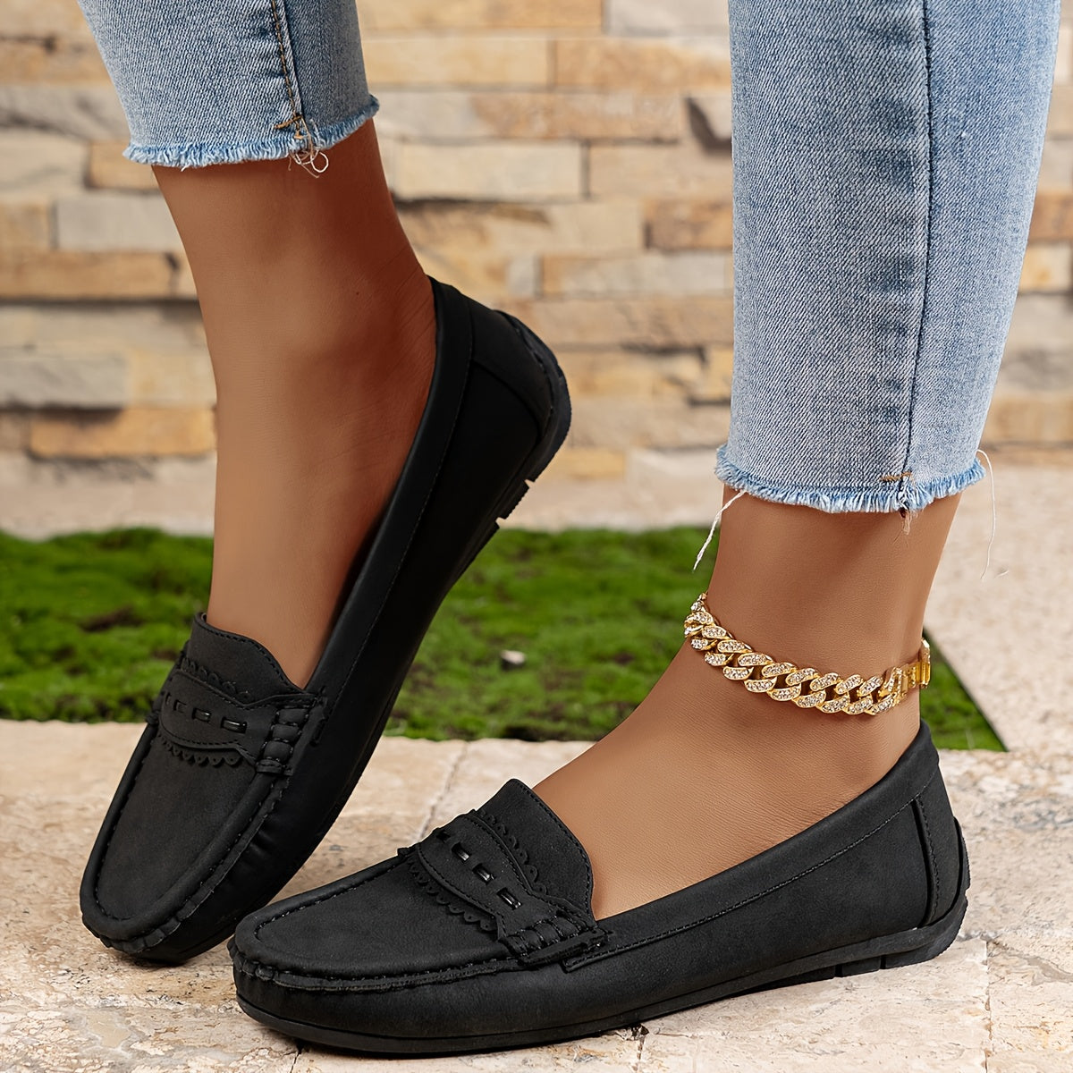 FONTAINE | Mocassins Effet Daim Festonnés Marie