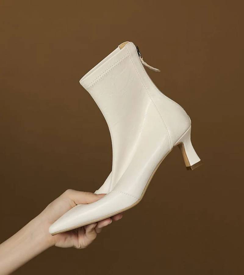 FONTAINE | Bottines en cuir à talon élégant
