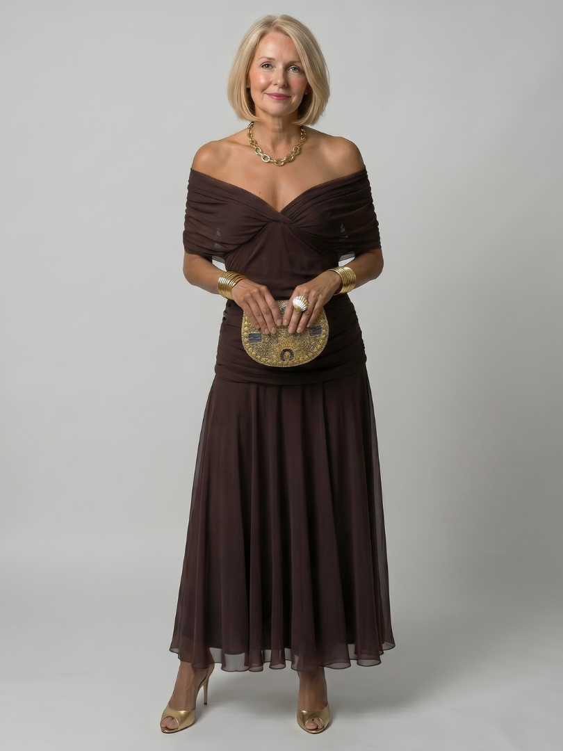 Calen | Off-Shoulder Flowy Midi Dress