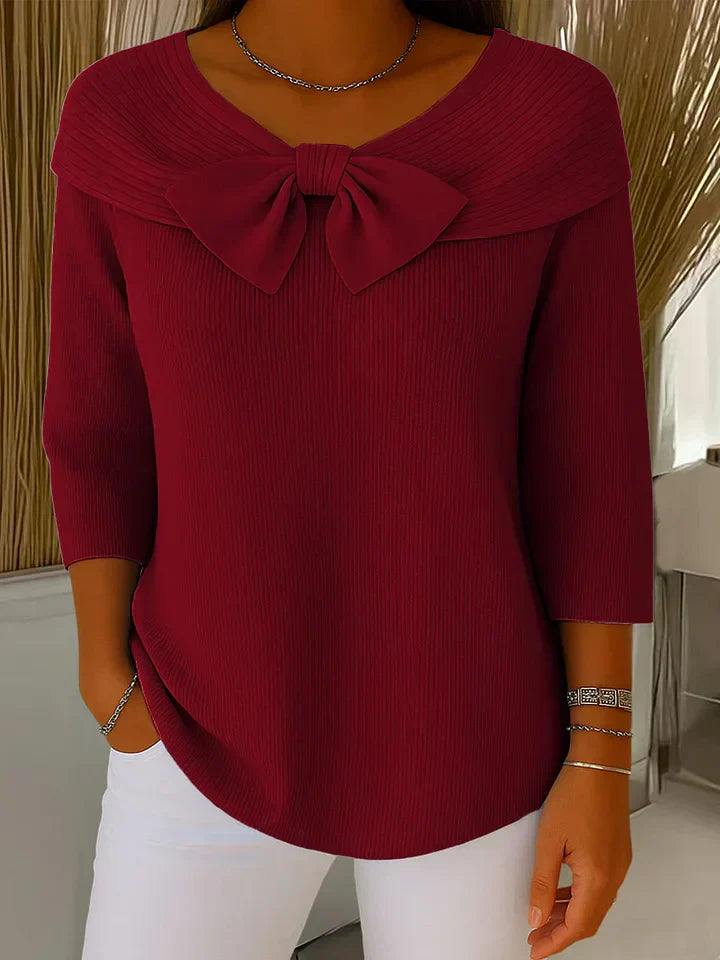 Julia | Elegant Knitted Top with Bow