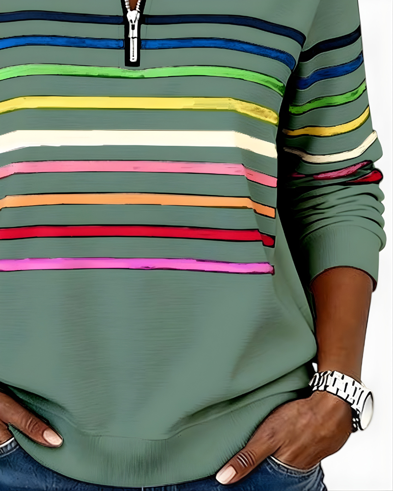 Raina™ Striped Zip Hoodie