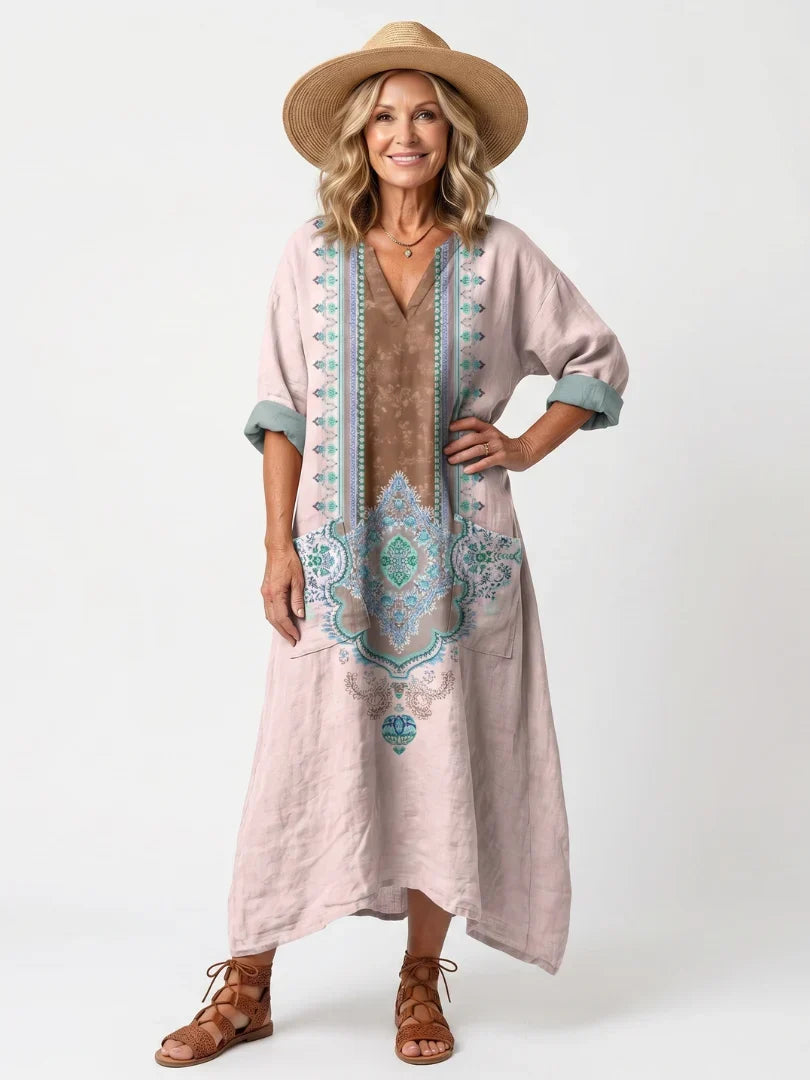 Fontaine™ | Robe Midi Imprimée à Poches Sophie