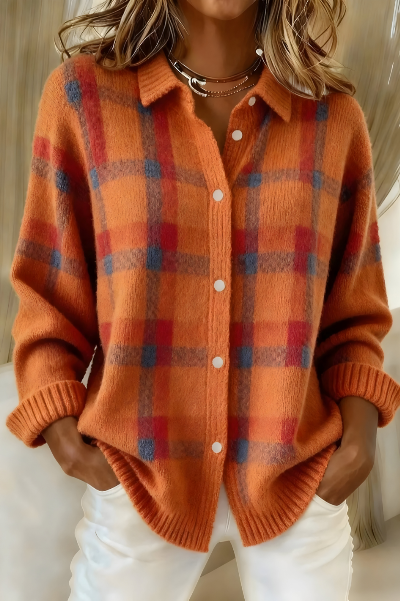 Anaïs | Cardigan Écossais en Maille