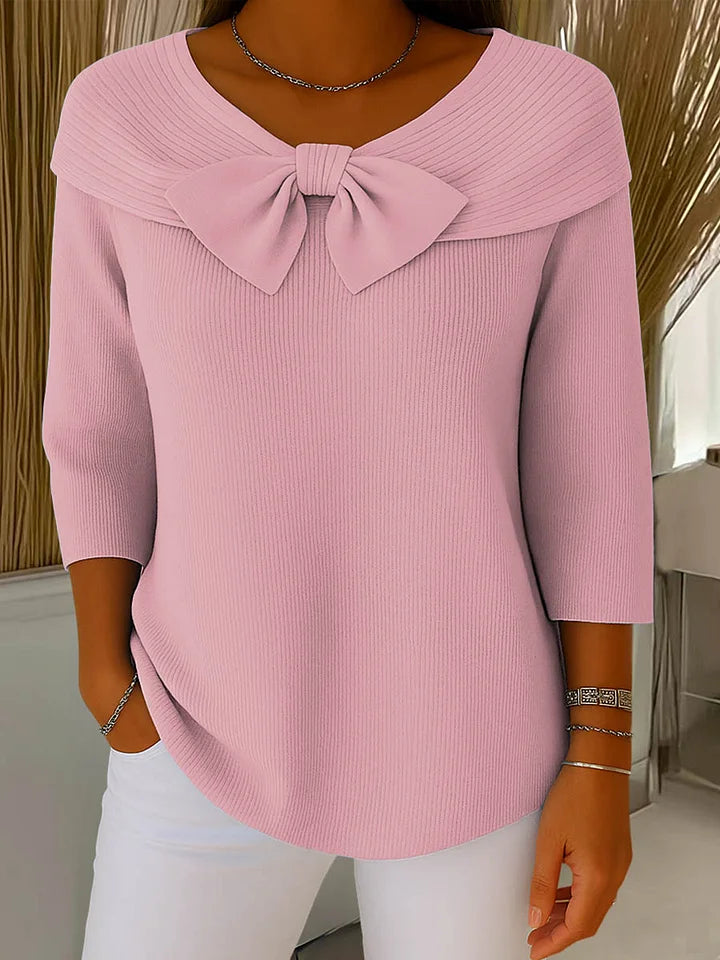 Julia | Elegant Knitted Top with Bow