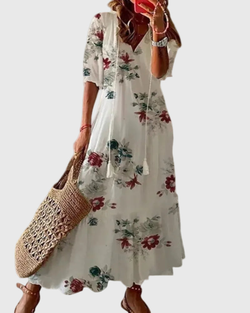 Fontaine™ | Amalia – Robe maxi d'été vintage boho
