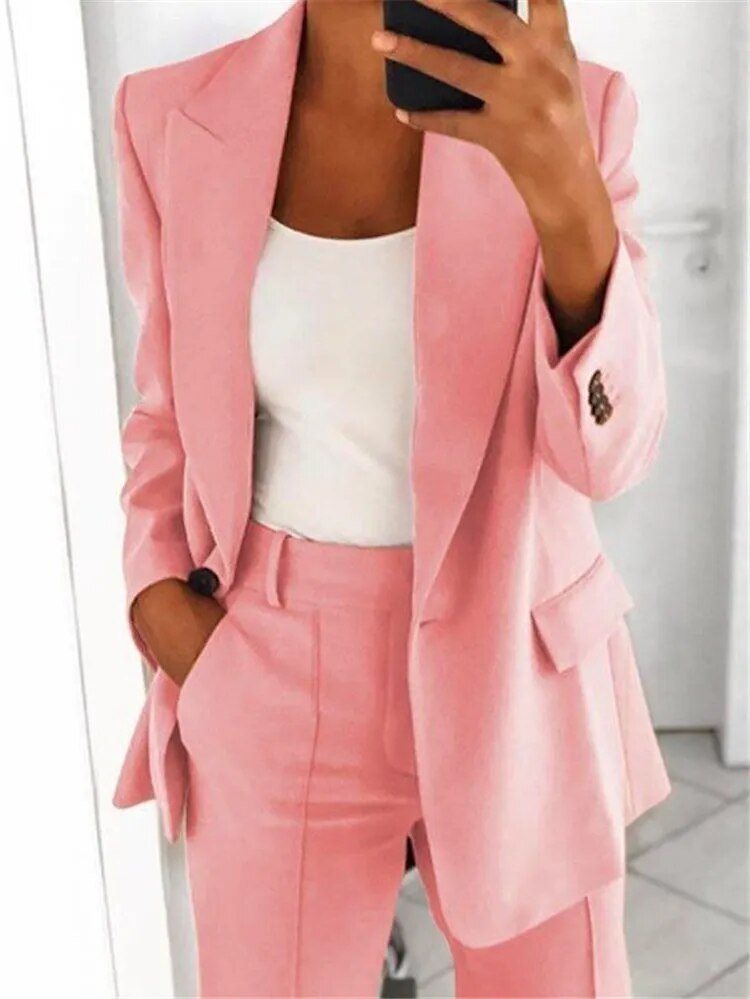 Fontaine™ | Rosa – Tailleur rose vibrant deux pièces