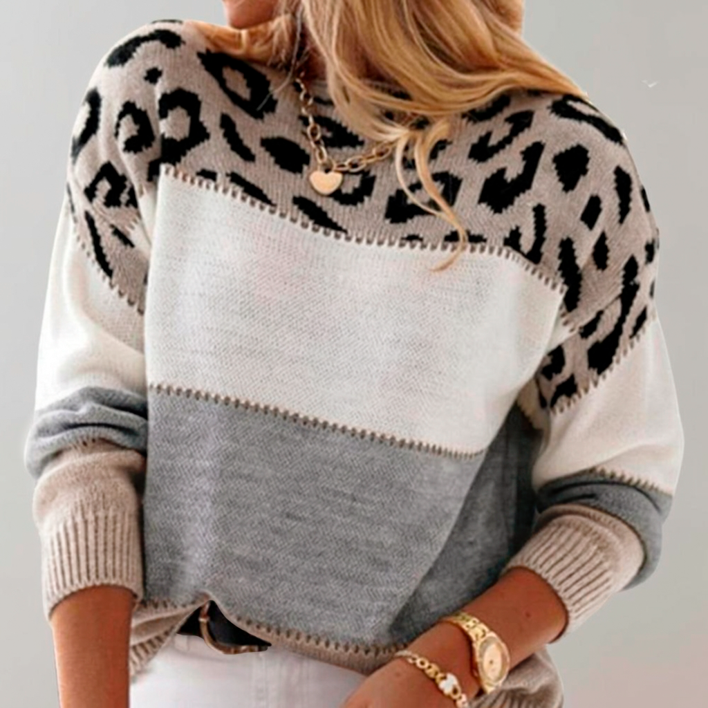 Pascaline™ | Leopard Print Casual Jumper