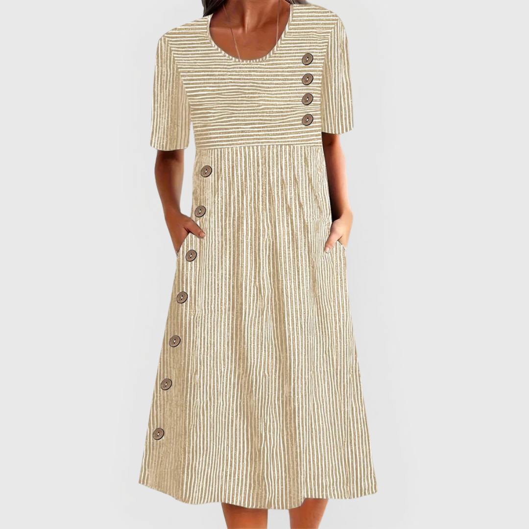 Fontaine™ | Jarna – Robe midi rayée