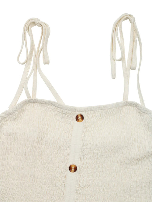 Fontaine™ | Honorine – Robe smockée à bretelles nouées
