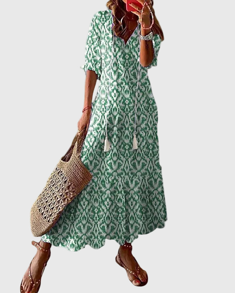 Fontaine™ | Amalia – Robe maxi d'été vintage boho