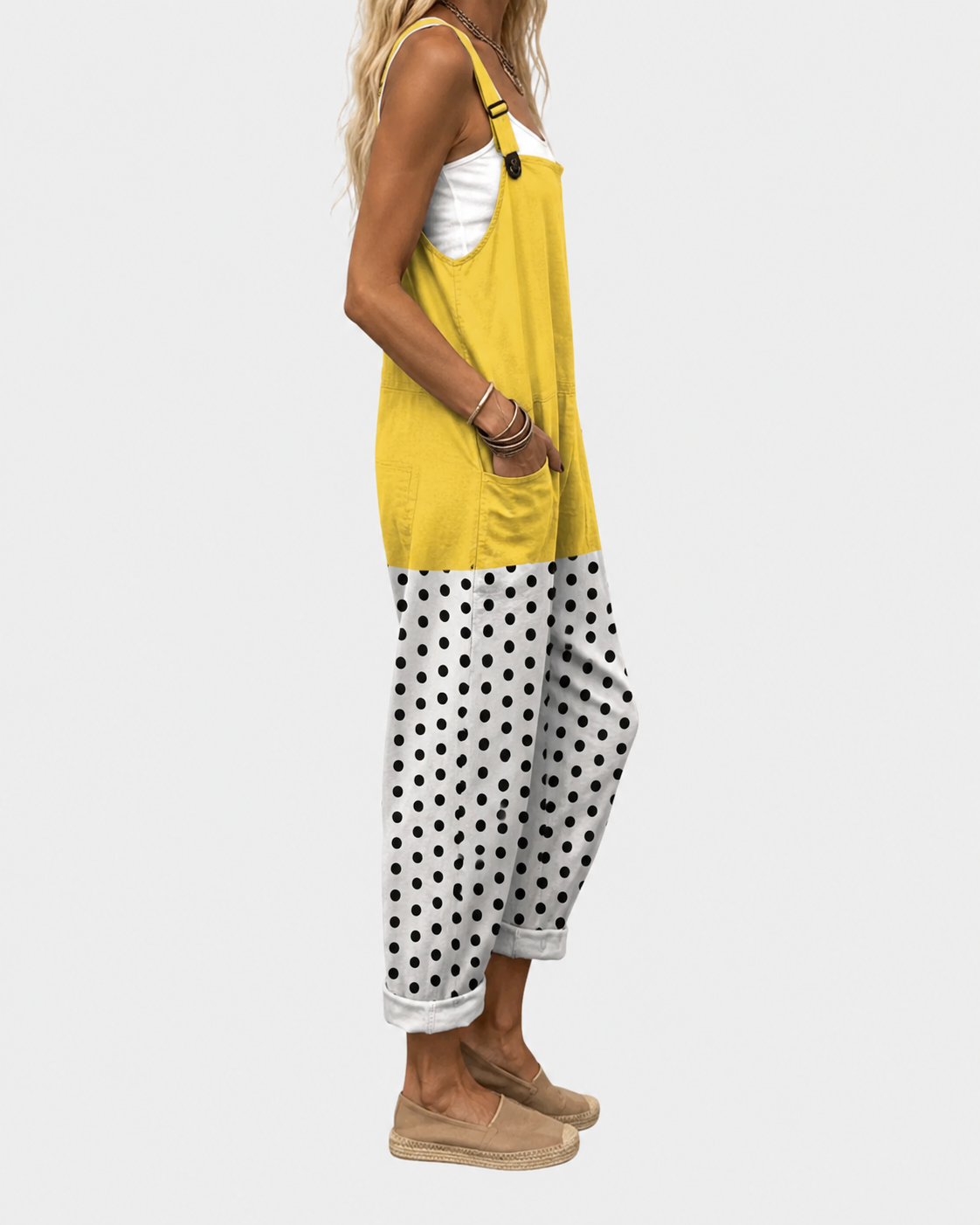 Fontaine™ | Coline – Salopette à imprimé pois soleil