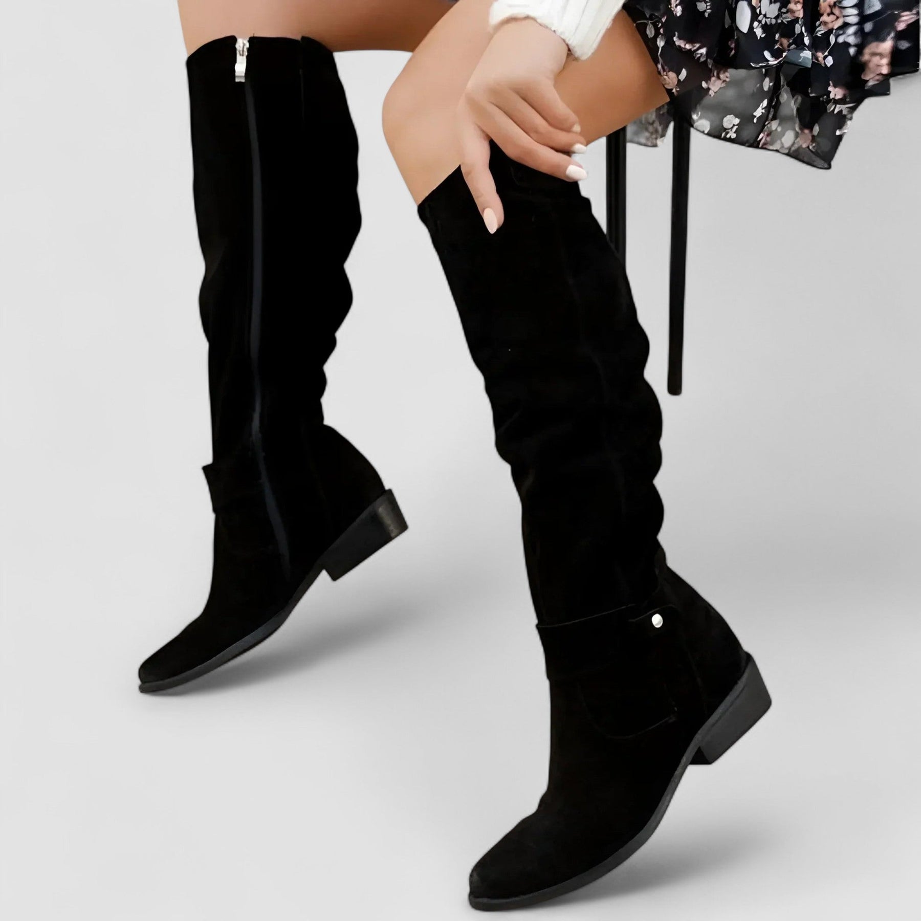 FONTAINE | Bottes Hautes Effet Daim Manon