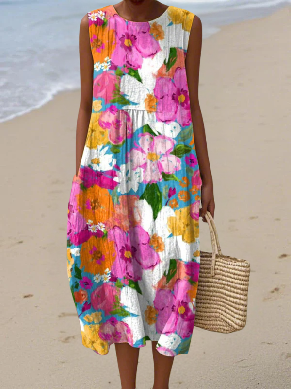 Eden Vibrant Floral Midi Dress