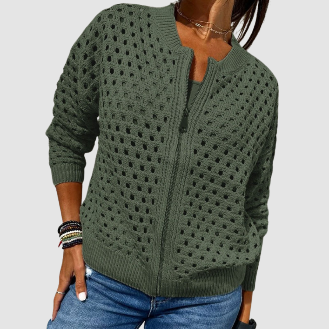 Désirée | Cardigan premium ajouré à fermeture