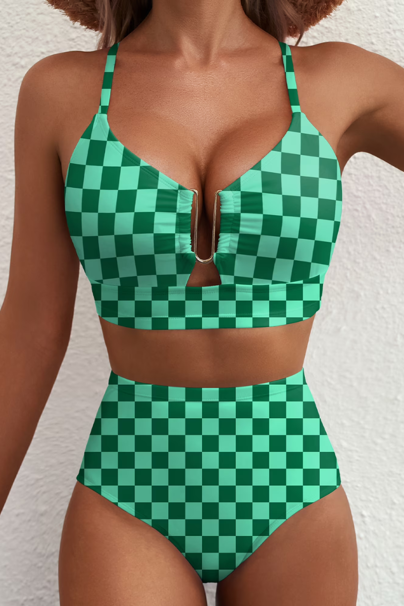 Fontaine™ | Léa – Bikini taille haute à carreaux