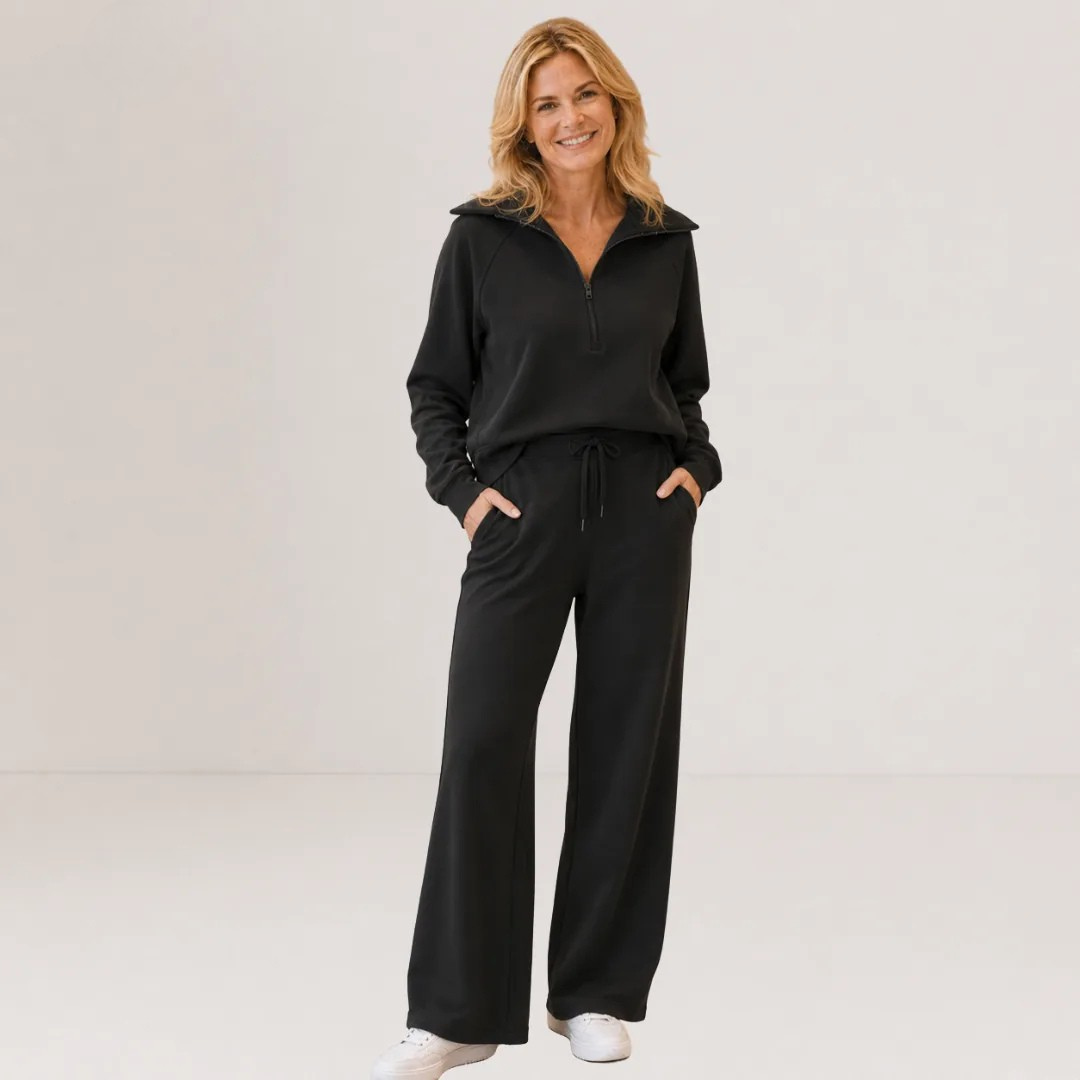 Michelle™ | Cozy Zip-Up Wide Leg Sweatsuit Set