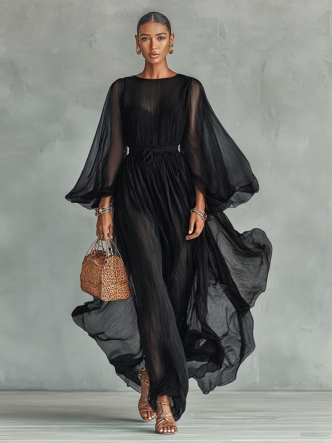 Brooklynn™ | Long Sleeve Chiffon Dress