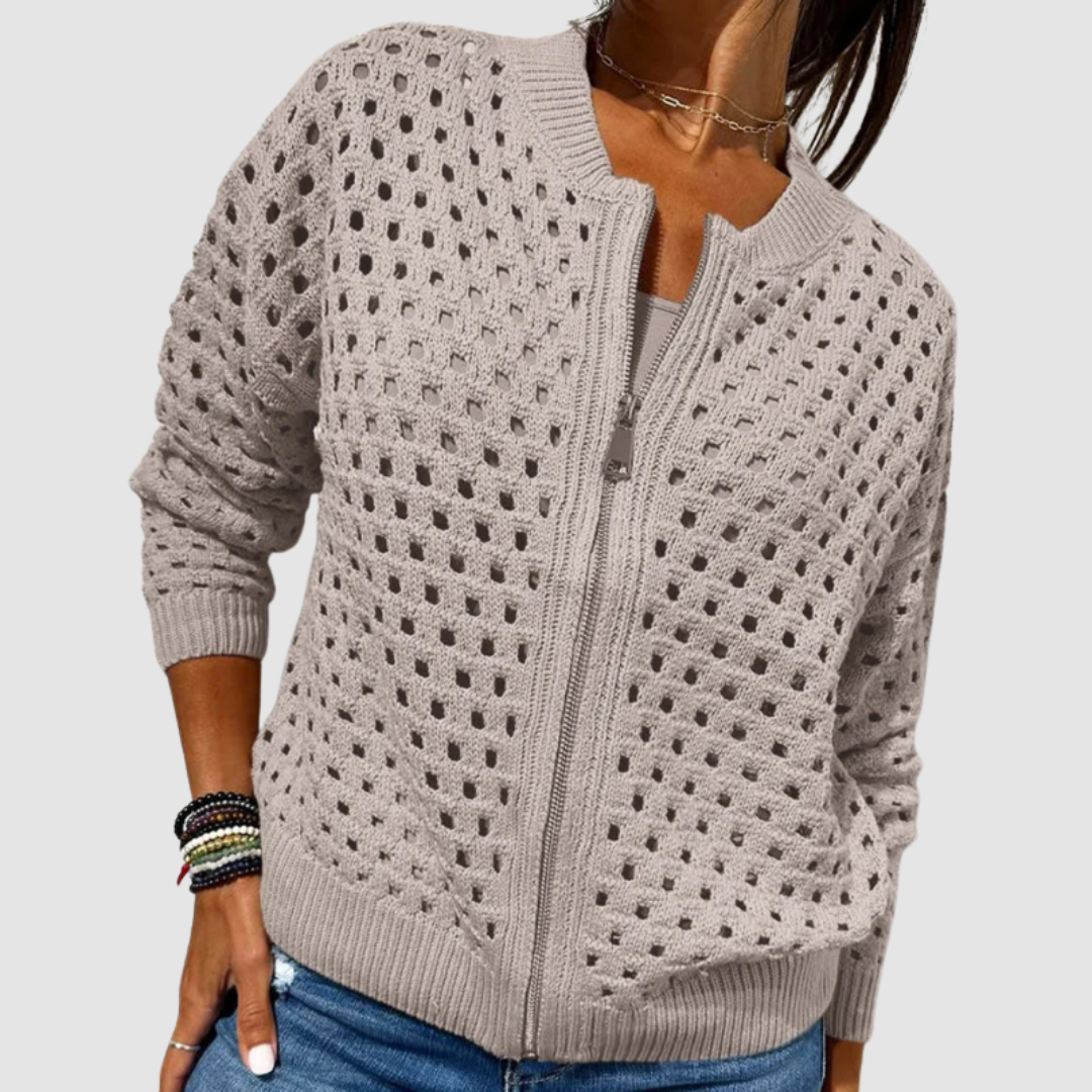 Désirée | Cardigan premium ajouré à fermeture