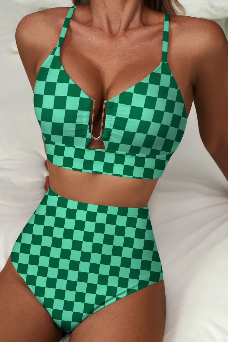 Fontaine™ | Léa – Bikini taille haute à carreaux