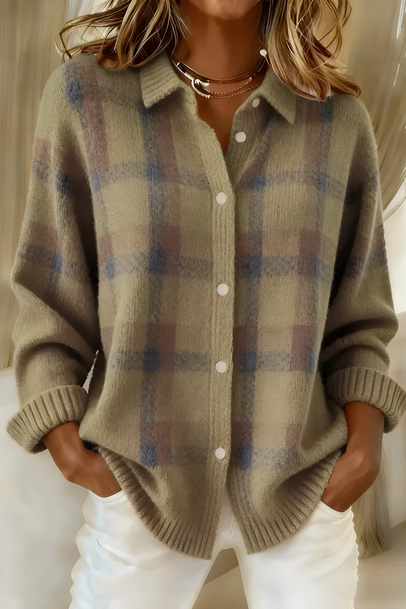 Anaïs | Cardigan Écossais en Maille