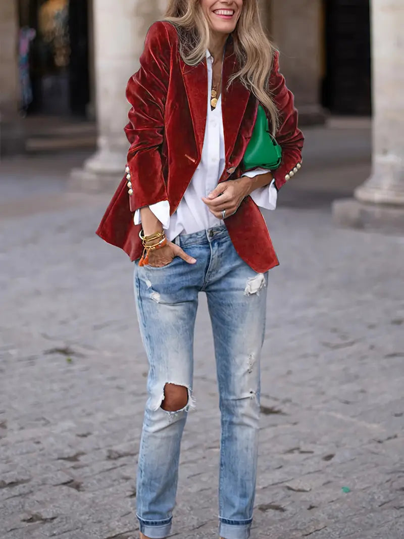 Kelly™ Elegant Velvet Blazer