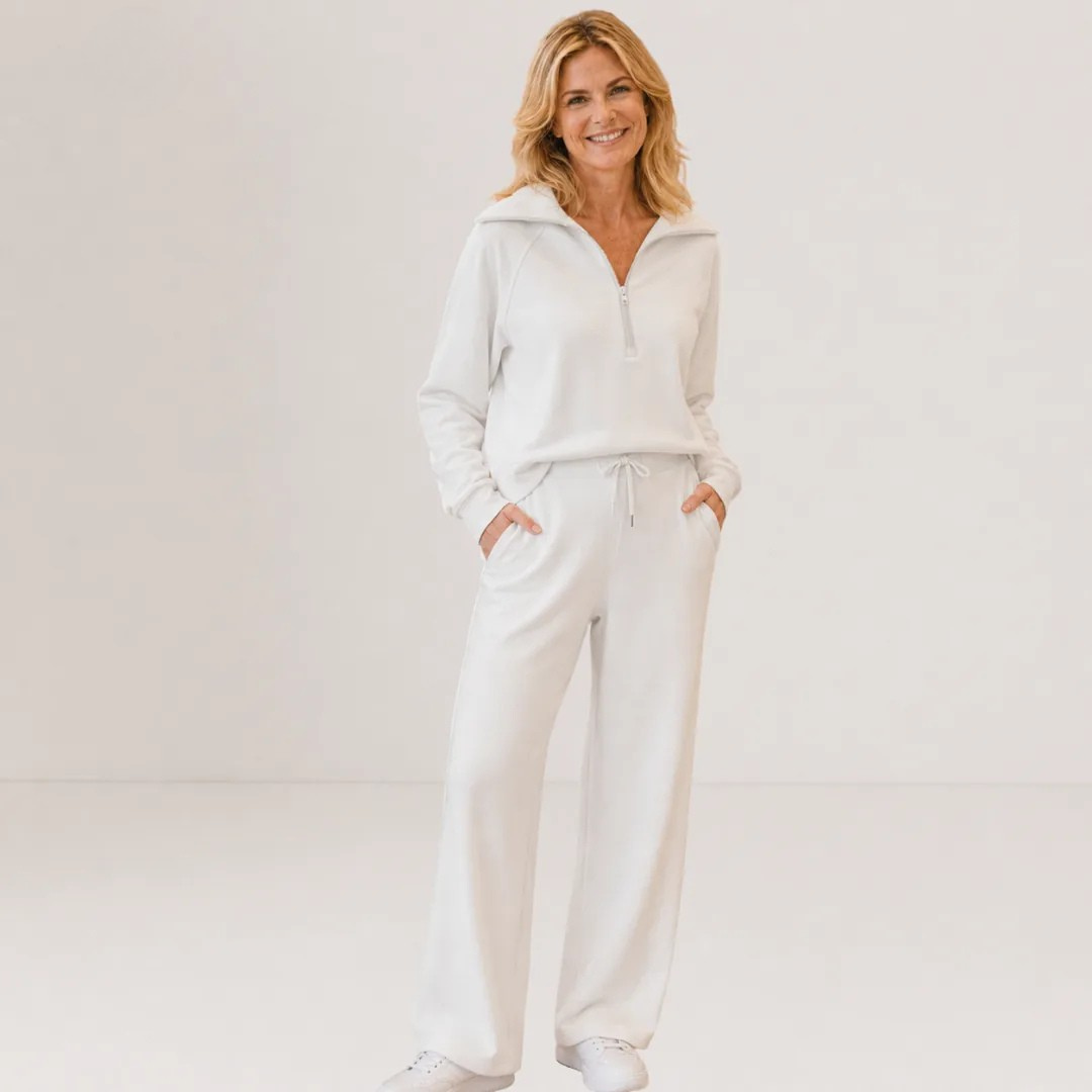 Michelle™ | Cozy Zip-Up Wide Leg Sweatsuit Set