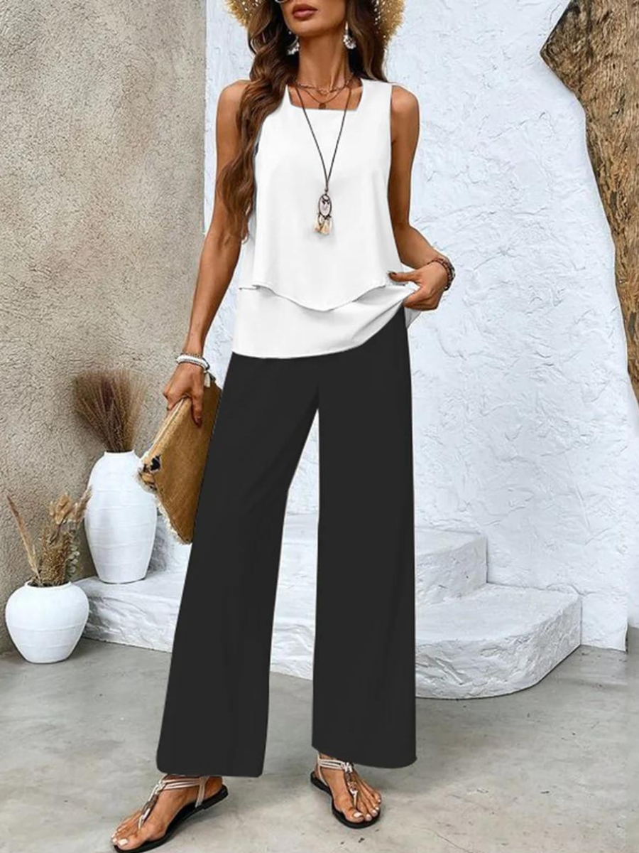 Abigail | Wide-Leg Trousers Two-Piece Set