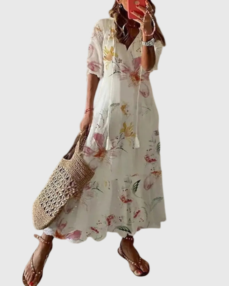 Fontaine™ | Amalia – Robe maxi d'été vintage boho