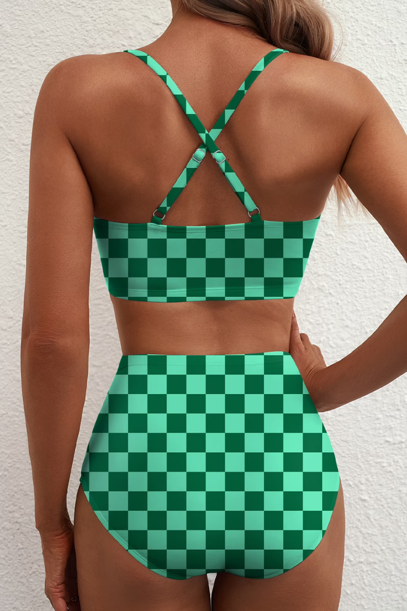 Fontaine™ | Léa – Bikini taille haute à carreaux