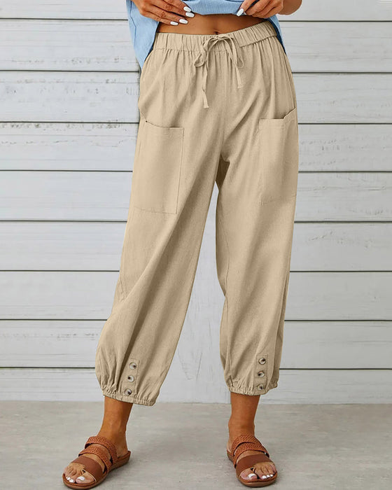 Pantalon ample à taille haute
