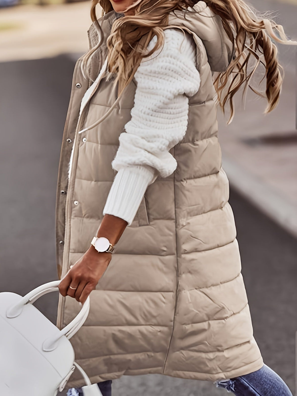 Adele™ Sleeveless Long Coat
