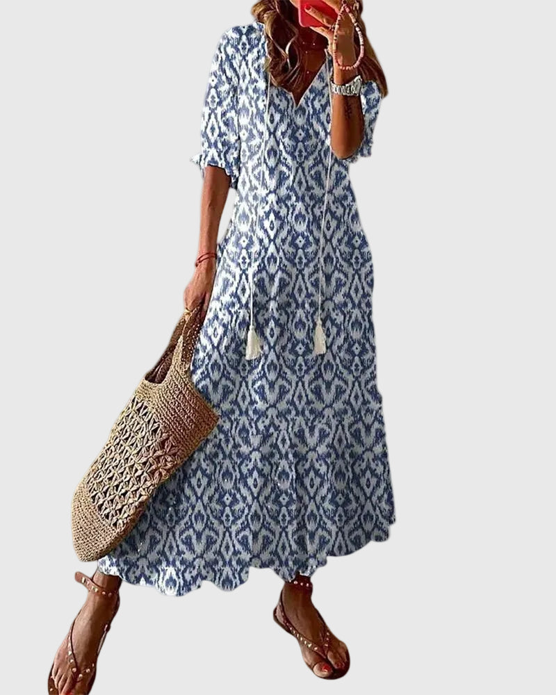 Fontaine™ | Amalia – Robe maxi d'été vintage boho