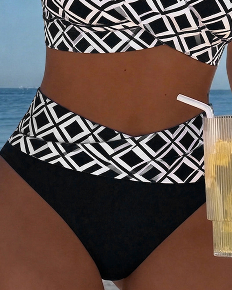 Fontaine™ | Camille – Maillot de bain croisé à motif diamant