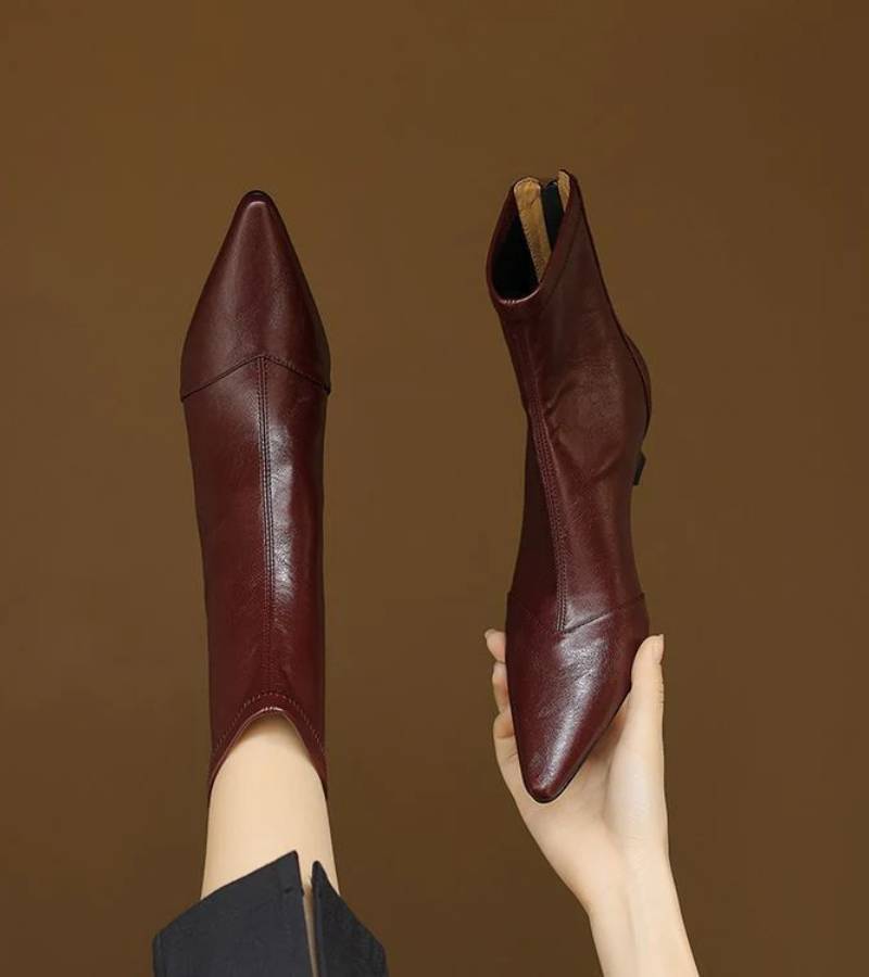 FONTAINE | Bottines en cuir à talon élégant