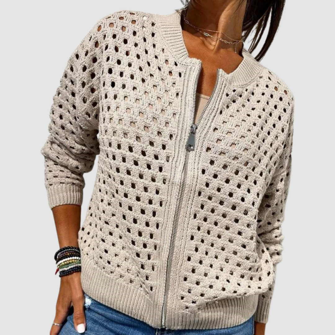 Désirée | Cardigan premium ajouré à fermeture