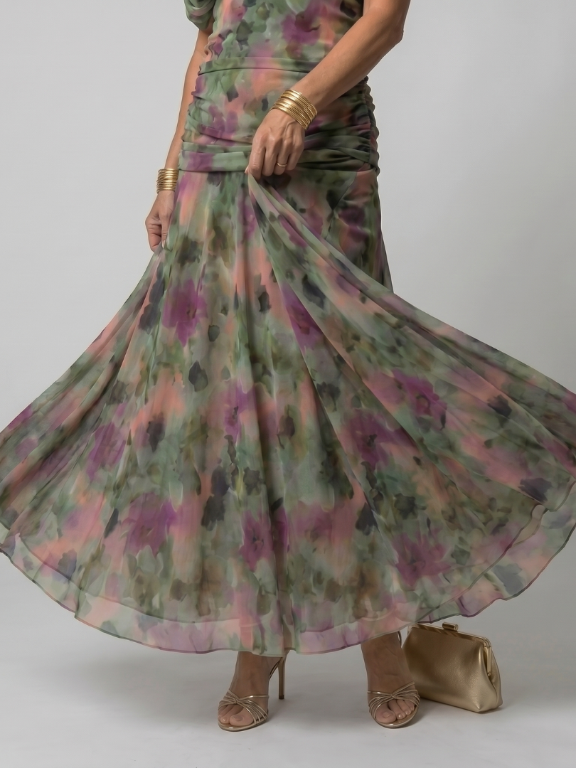 Calen | Off-Shoulder Flowy Midi Dress