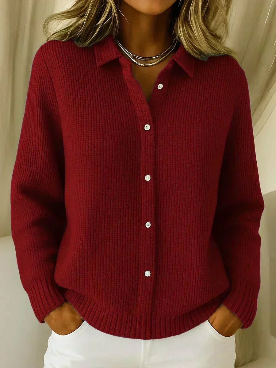 Camille | Cardigan en Maille Texturée Boutonné