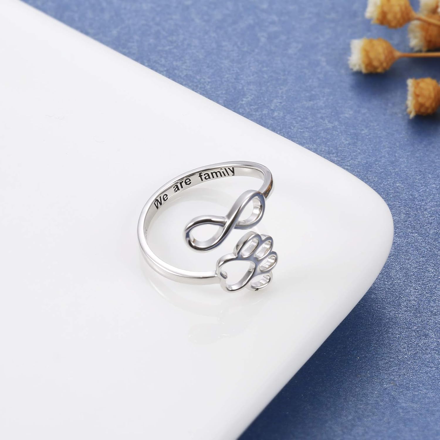 Handcrafted Paw & Heart Ring