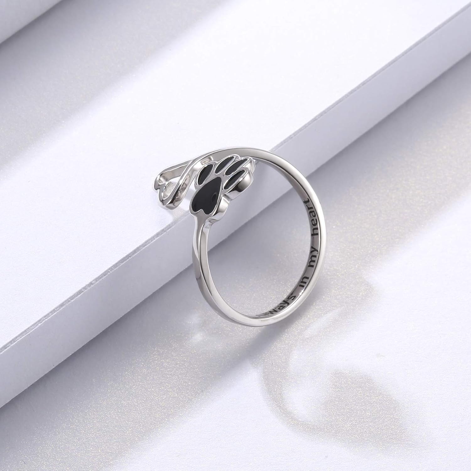Handcrafted Paw & Heart Ring