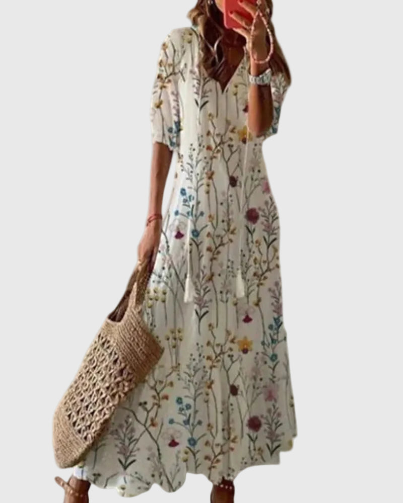 Fontaine™ | Amalia – Robe maxi d'été vintage boho