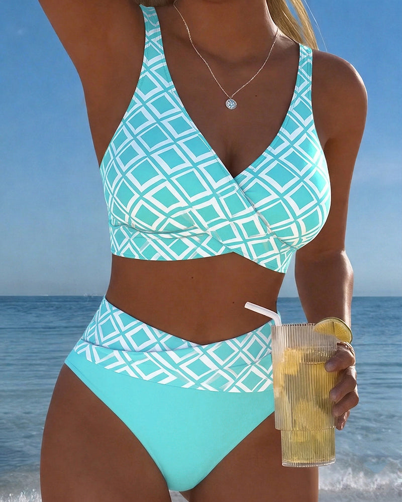 Fontaine™ | Camille – Maillot de bain croisé à motif diamant